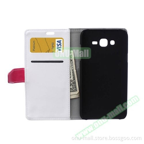 2015 Wholesale Price Wallet Leather Flip Cover for Samsung Galaxy J7 Case